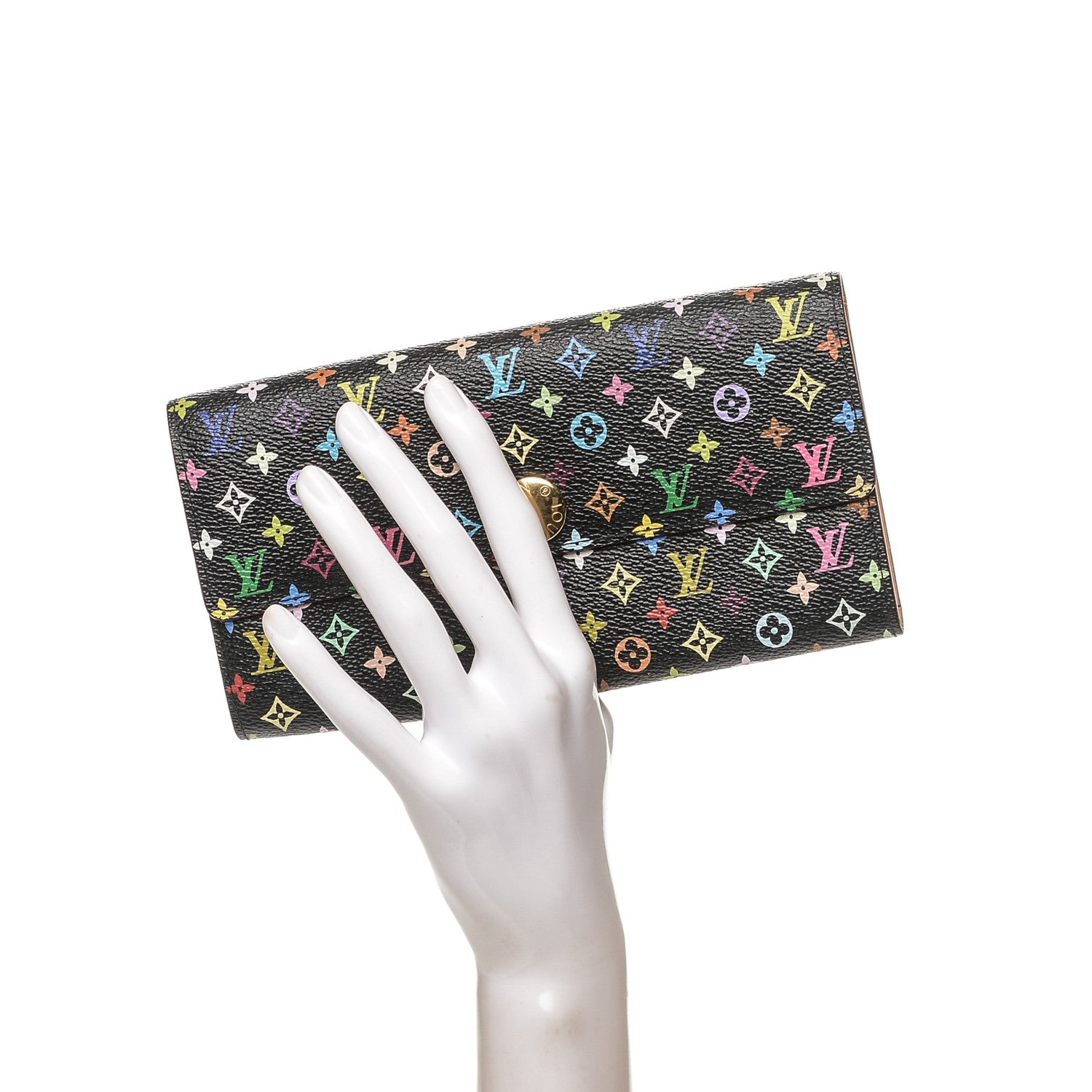 Louis Vuitton Monogram Multicolor Sarah Wallet Black 2 of 6