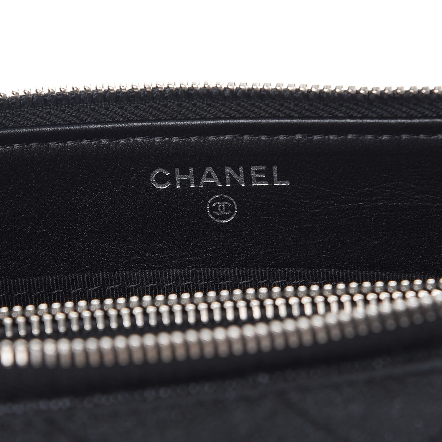 Chanel Iridescent Caviar Quilted Large Zipped Clutch Black 6 of 9