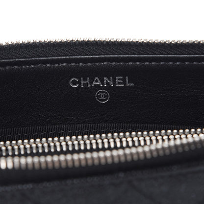 Chanel Iridescent Caviar Quilted Large Zipped Clutch Black 6 of 9