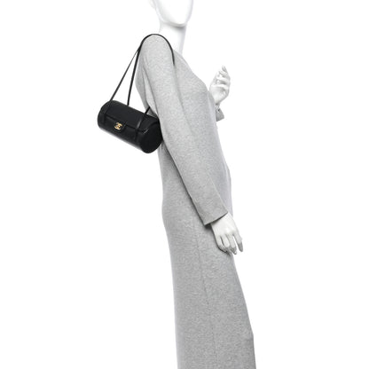 Chanel Shiny Caviar Preppy Coco Small Bowling Bag Black 2 of 10