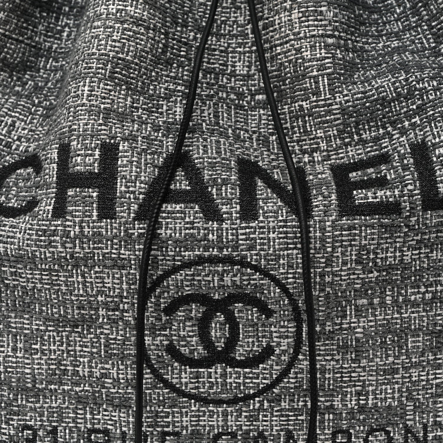 Chanel Canvas Large Deauville Backpack Charcoal 8 of 10