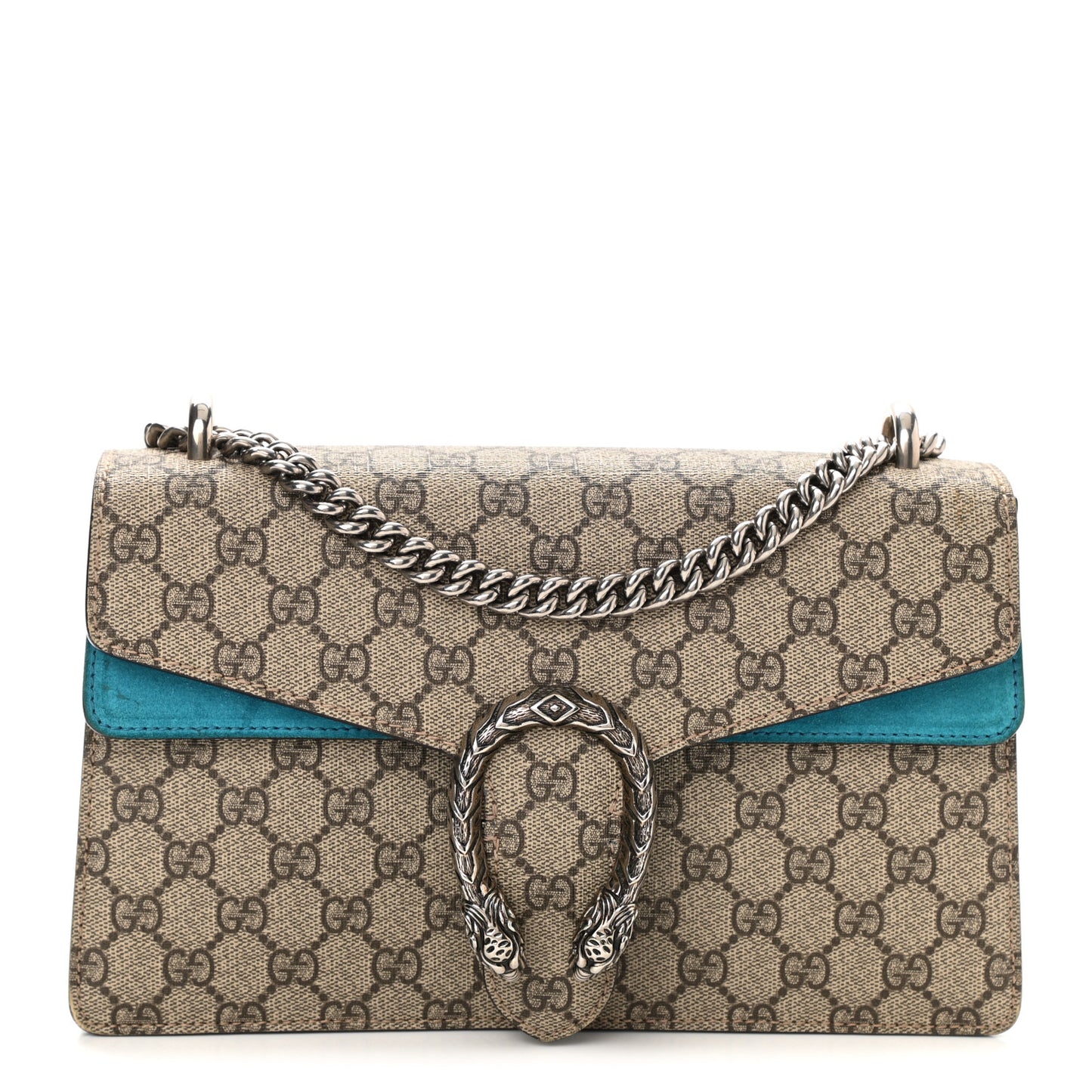 GG Supreme Monogram Small Dionysus Shoulder Bag Bright Turquoise