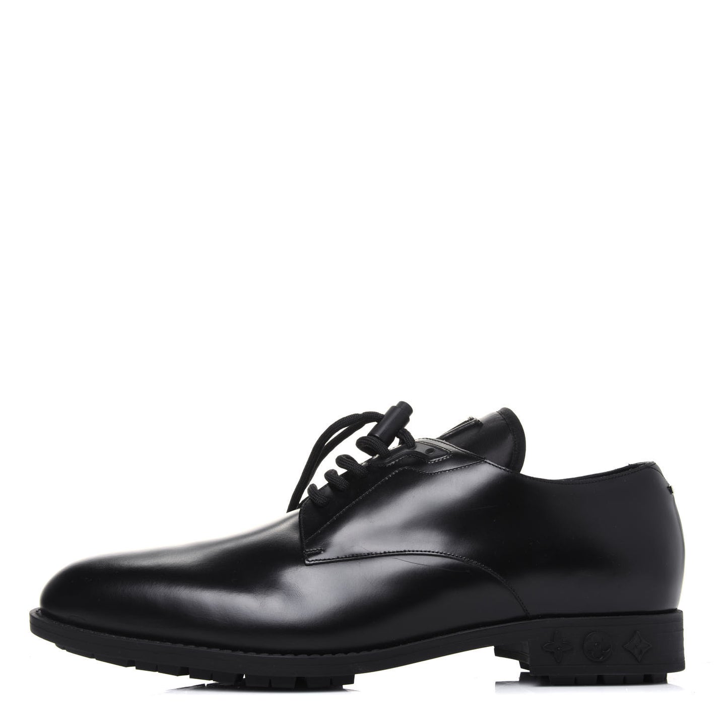 Calfskin Mens Derby LV Harness Shoes 9 Black