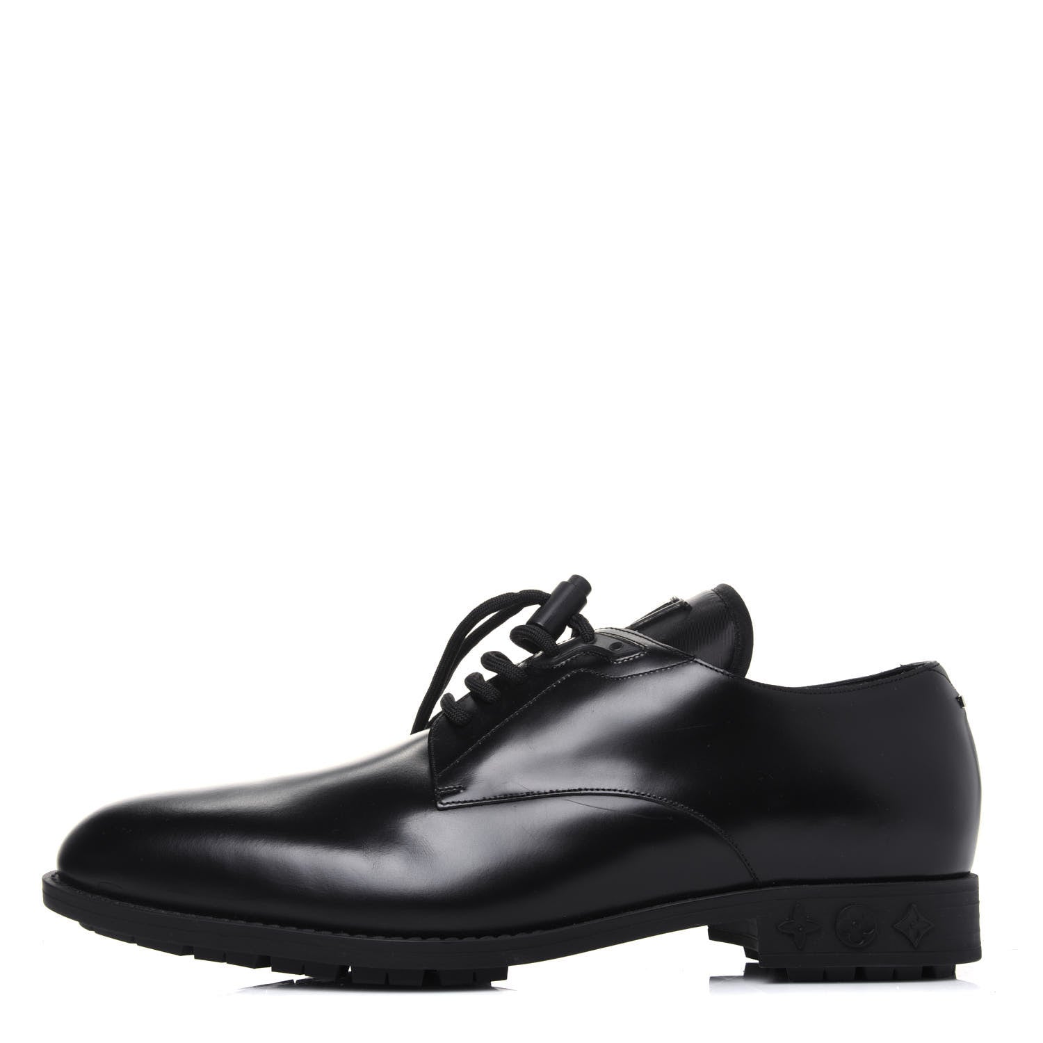 Louis Vuitton Calfskin Mens Derby LV Harness Shoes 9 Black 1 of 9