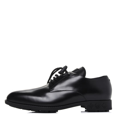 Louis Vuitton Calfskin Mens Derby LV Harness Shoes 9 Black 1 of 9