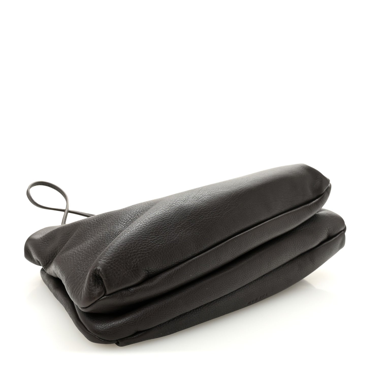 Grained Calfskin Bourse Clutch Dark Brown