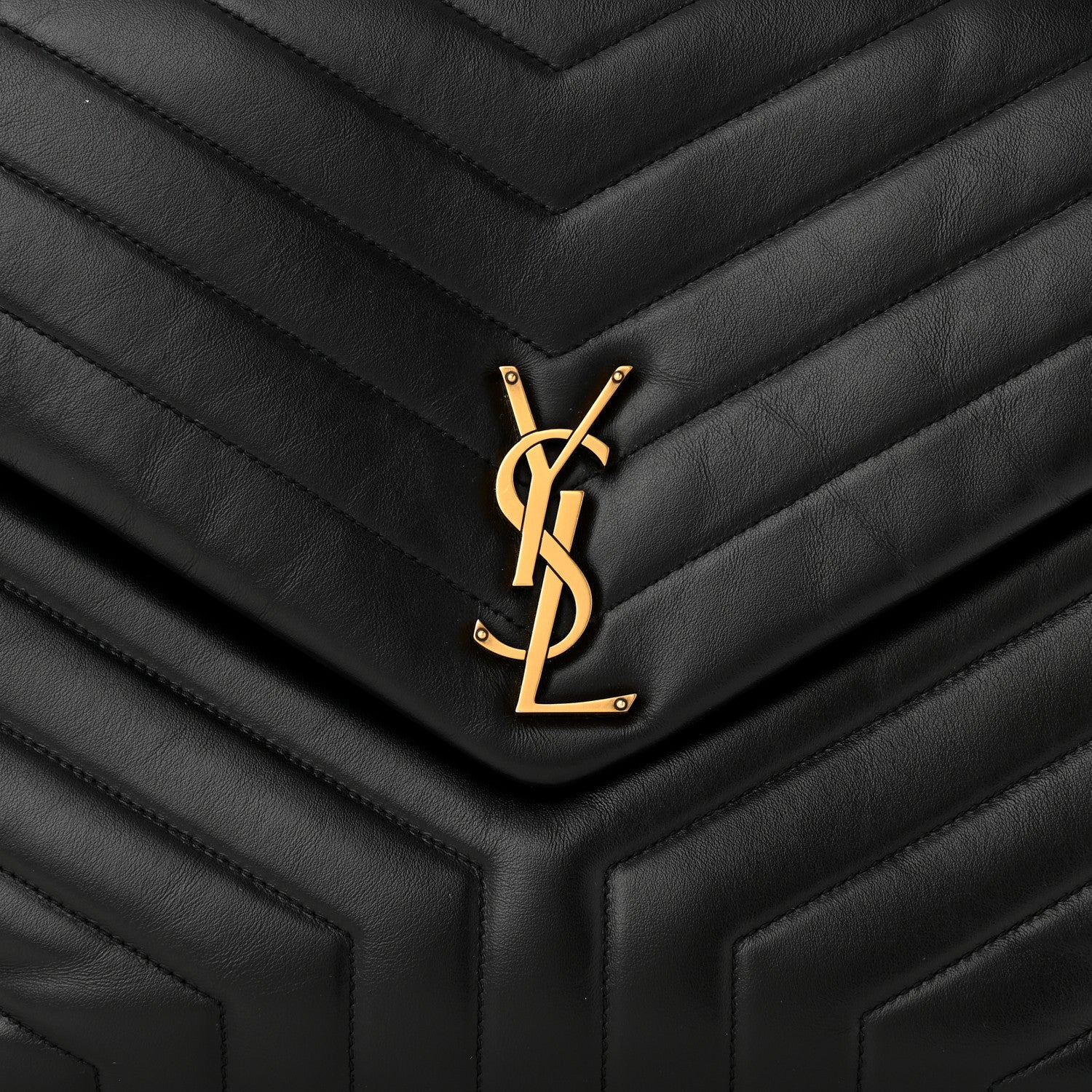 Saint Laurent Calfskin Y Quilted Monogram Large Loulou Chain Satchel Black 8 of 12