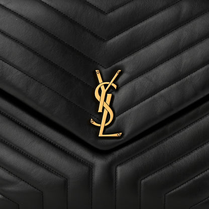 Saint Laurent Calfskin Y Quilted Monogram Large Loulou Chain Satchel Black 8 of 12
