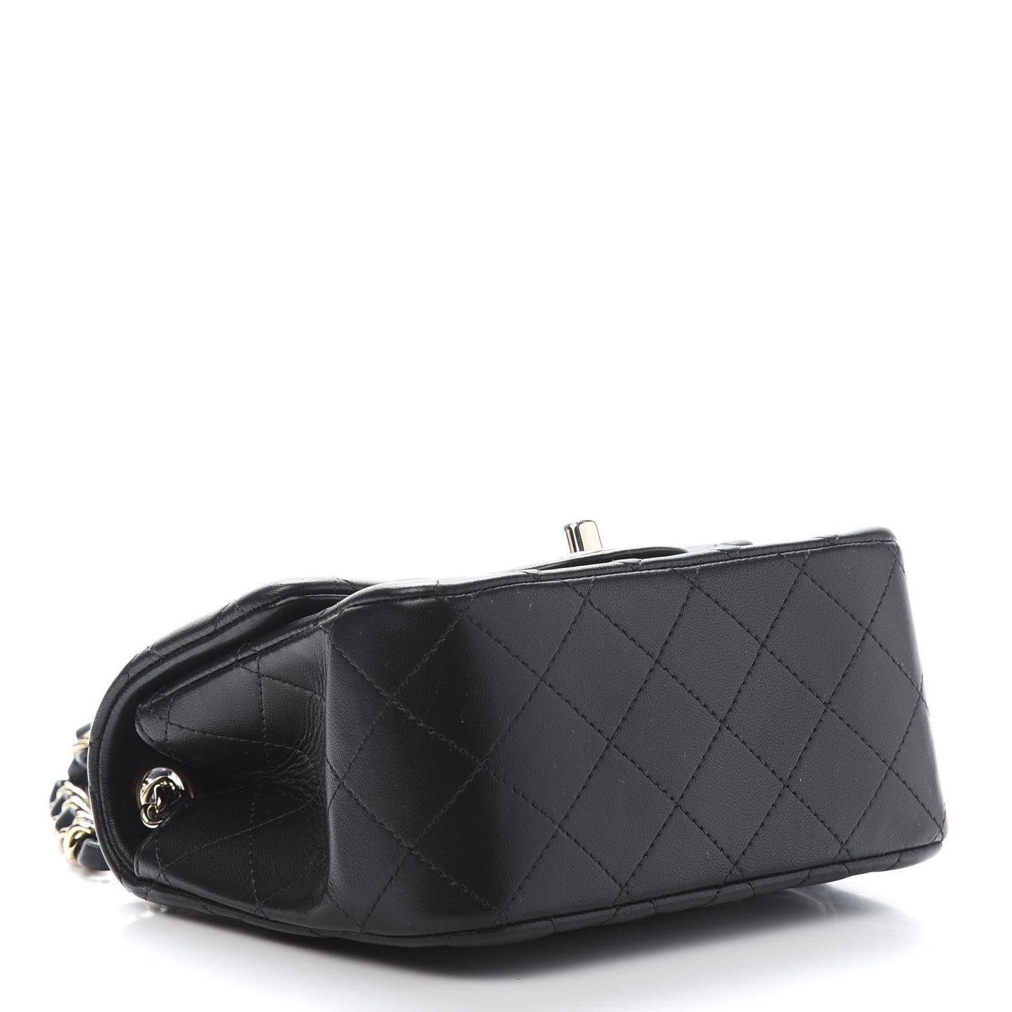 Lambskin Quilted Mini Square Flap Black