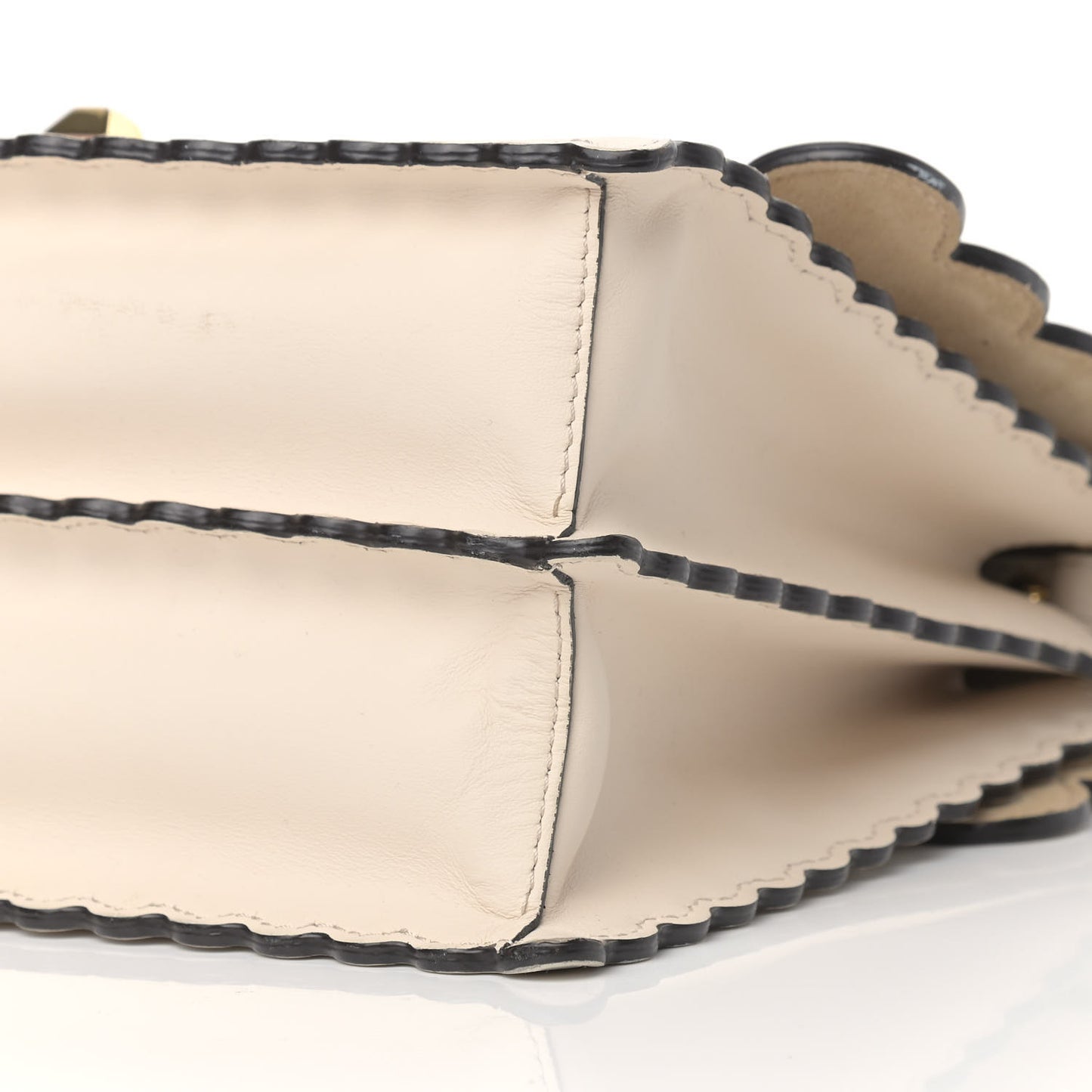 Vitello Baltico Scalloped Studded Kan I Shoulder Bag Camelia