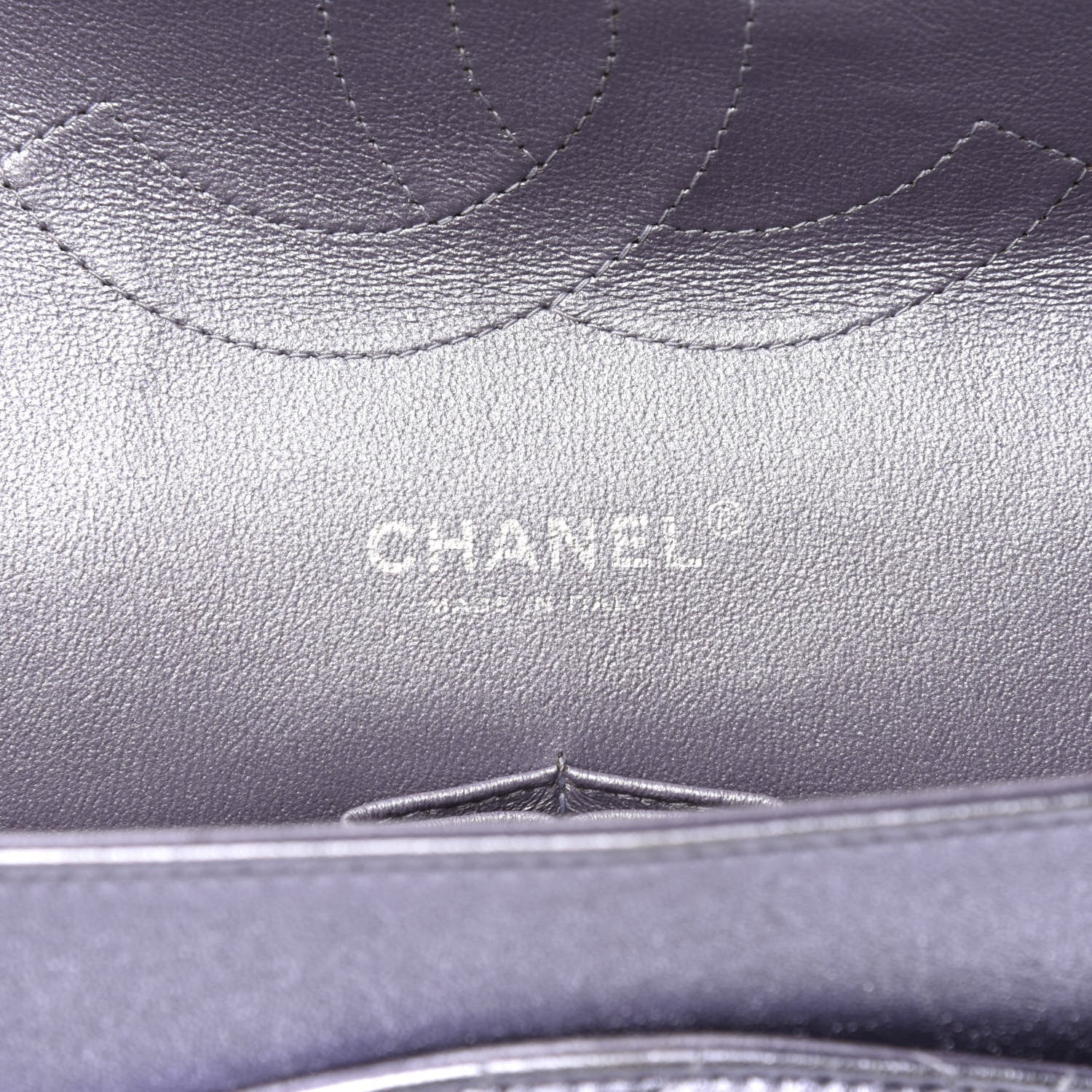 Chanel Metallic Lambskin Quilted Jumbo Double Flap Light Purple 8 of 11
