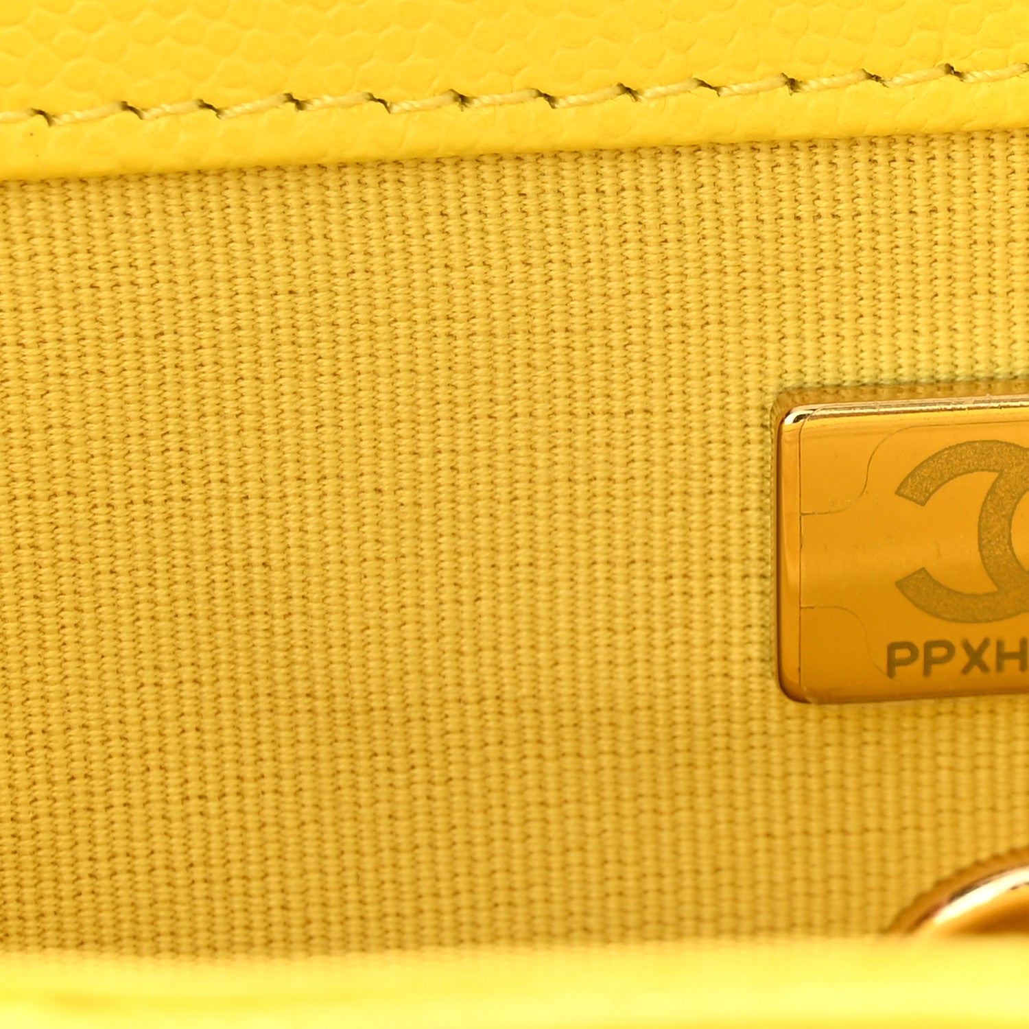 Chanel Caviar Quilted Handy Box Vanity Case Yellow 7 of 10