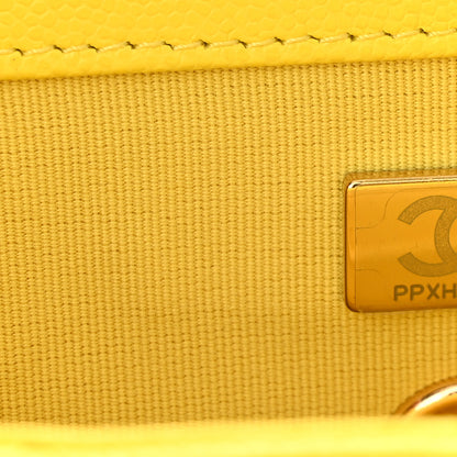 Chanel Caviar Quilted Handy Box Vanity Case Yellow 7 of 10