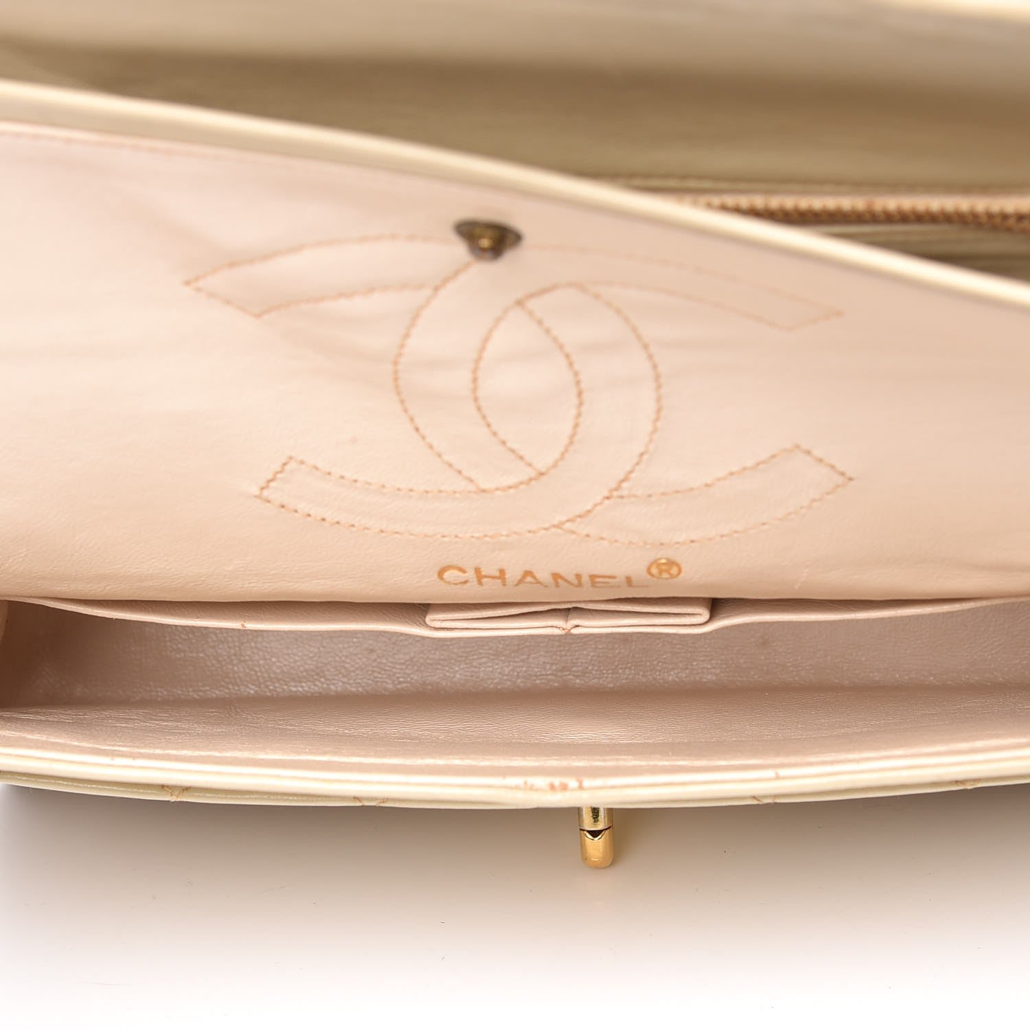 Chanel Lambskin Quilted Medium Double Flap Beige 6 of 18