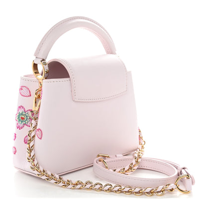 Louis Vuitton LV X TM Lambskin Beaded Embroidered Mini Cherry Blossom Capucines Pink 2 of 8