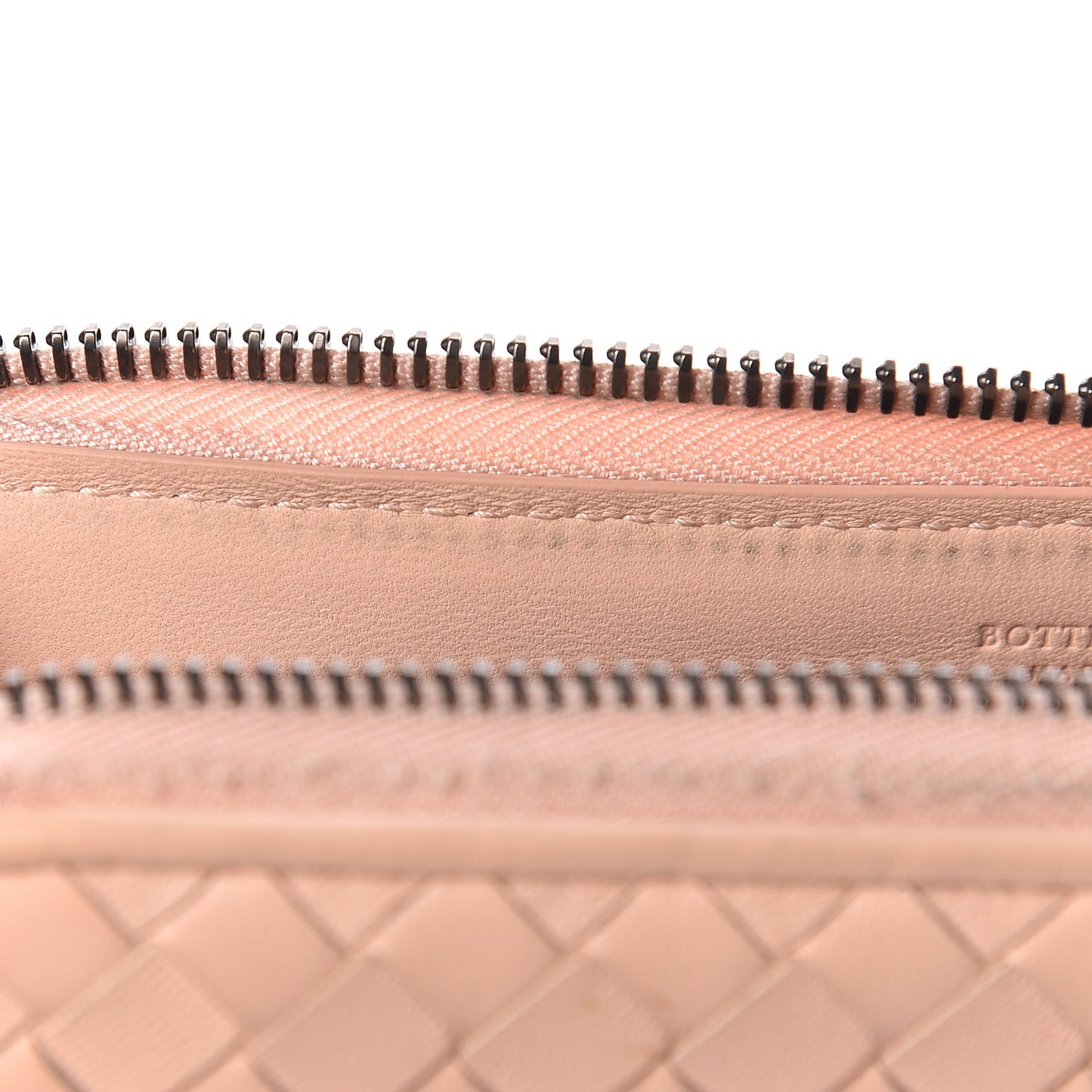 Nappa Intrecciato Zip Around Wallet Flamingo