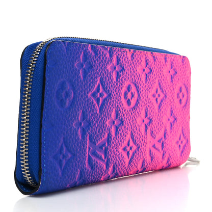 Louis Vuitton Taurillon Illusion Zippy Vertical Wallet Bleu Rose 3 of 11