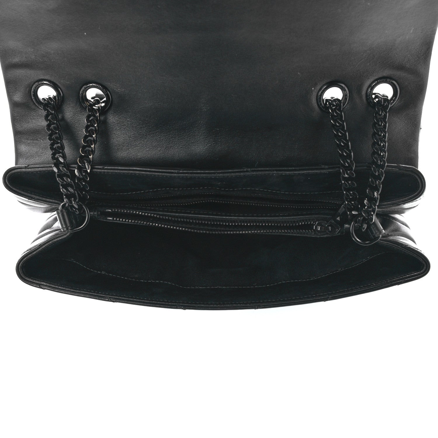 Saint Laurent Calfskin Y Quilted Monogram Monochrome Medium Loulou Chain Satchel Black 5 of 13