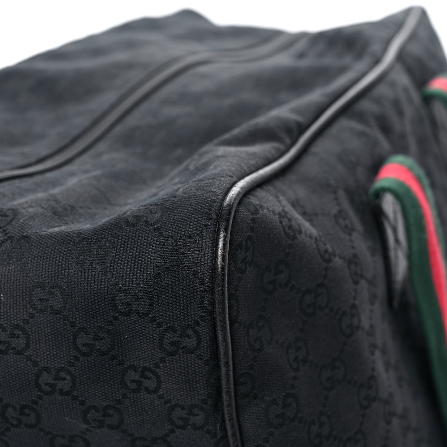 GG Monogram Web Large Collapsible Carry On Duffle Bag Black