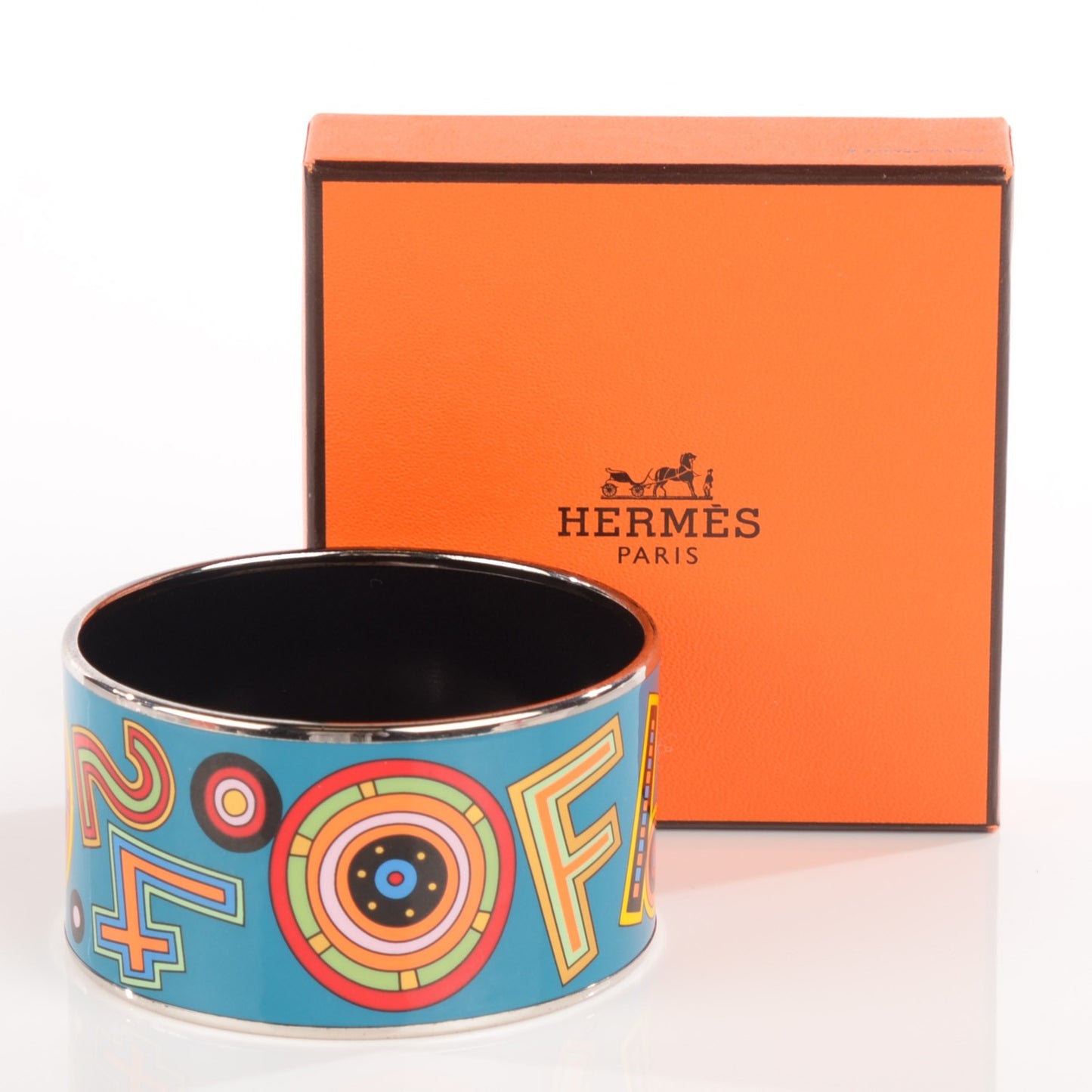 Enamel Printed Tohu Bohu Extra Wide Bracelet 70 Turquoise