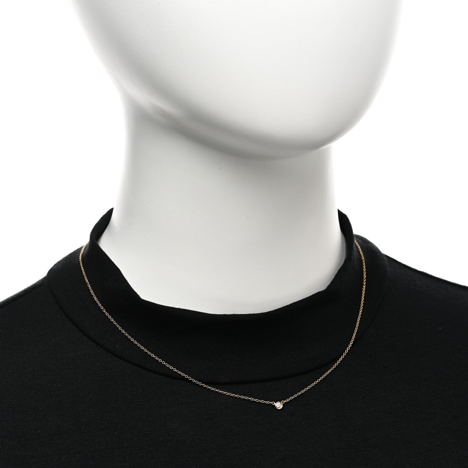Tiffany 18K Yellow Gold Diamond .05ct Elsa Peretti Diamonds by the Yard Pendant Necklace 2 of 5