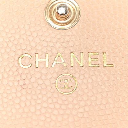 Chanel Caviar Pearl Quilted Coco Candy Flap Card Holder Beige 6 of 15