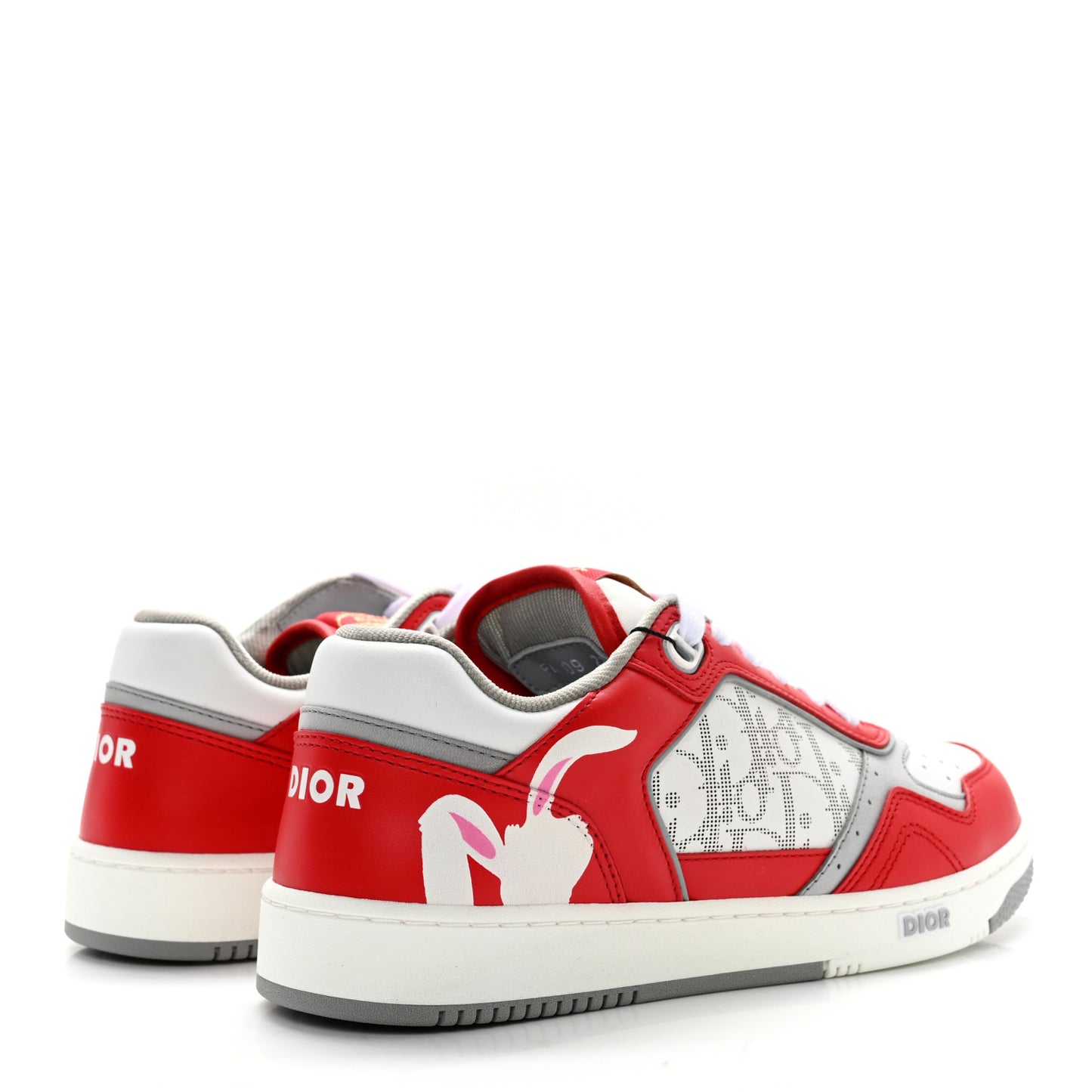 X ERL Smooth Calfskin Oblique Mens B27 Low Top Sneakers 38 Red