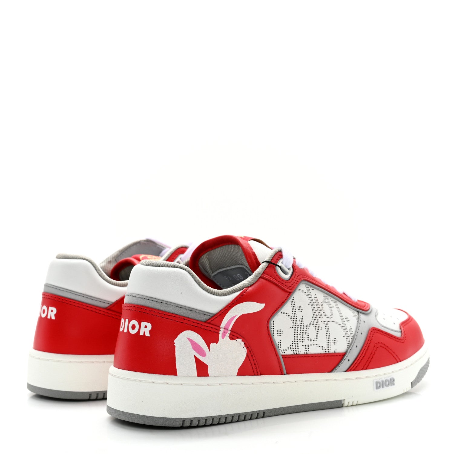 Christian Dior X ERL Smooth Calfskin Oblique Mens B27 Low Top Sneakers 38 Red 4 of 11