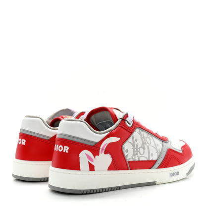 Christian Dior X ERL Smooth Calfskin Oblique Mens B27 Low Top Sneakers 38 Red 4 of 11