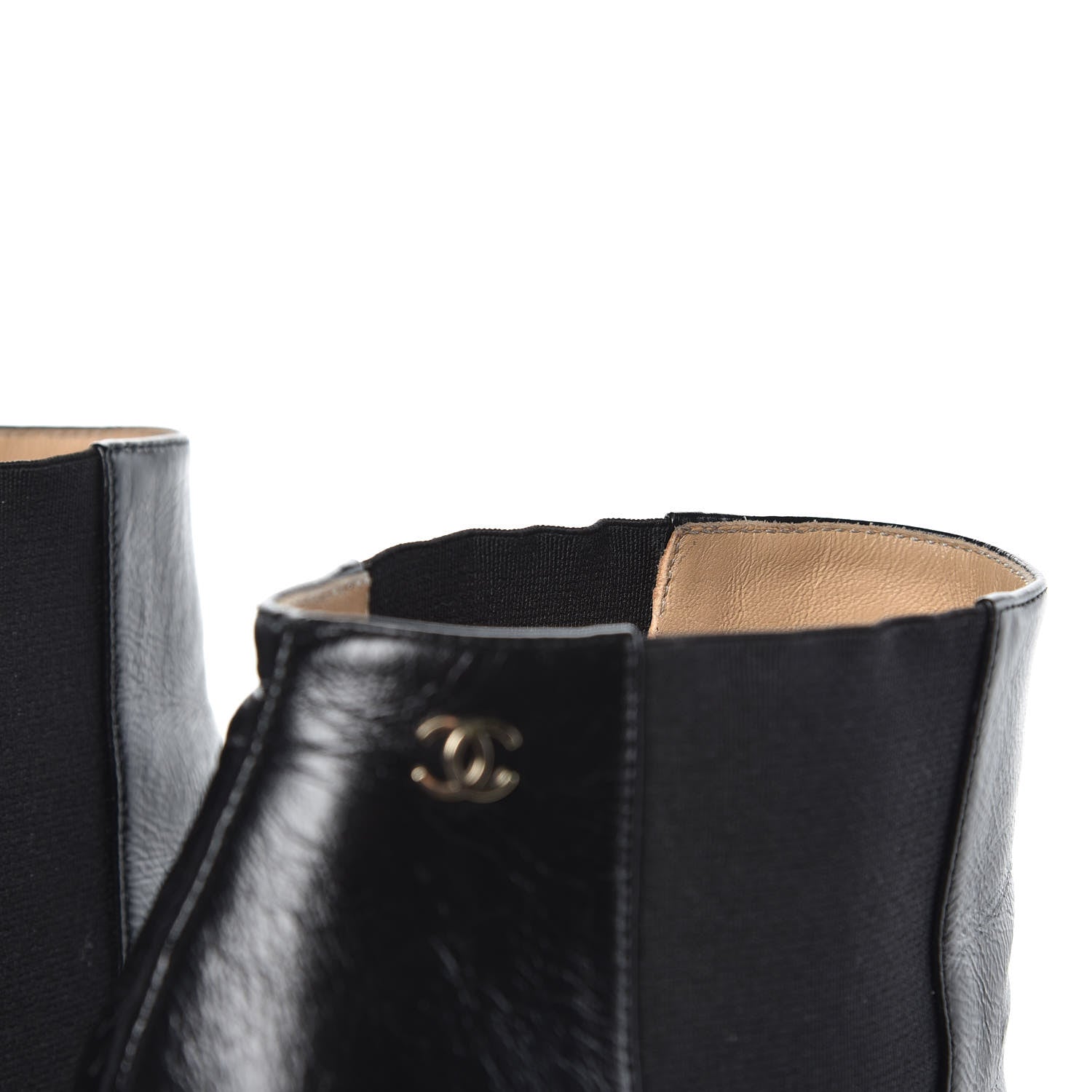 Chanel Crinkled Calfskin Cap Toe CC Short Ankle Boots 39 Black 11 of 12
