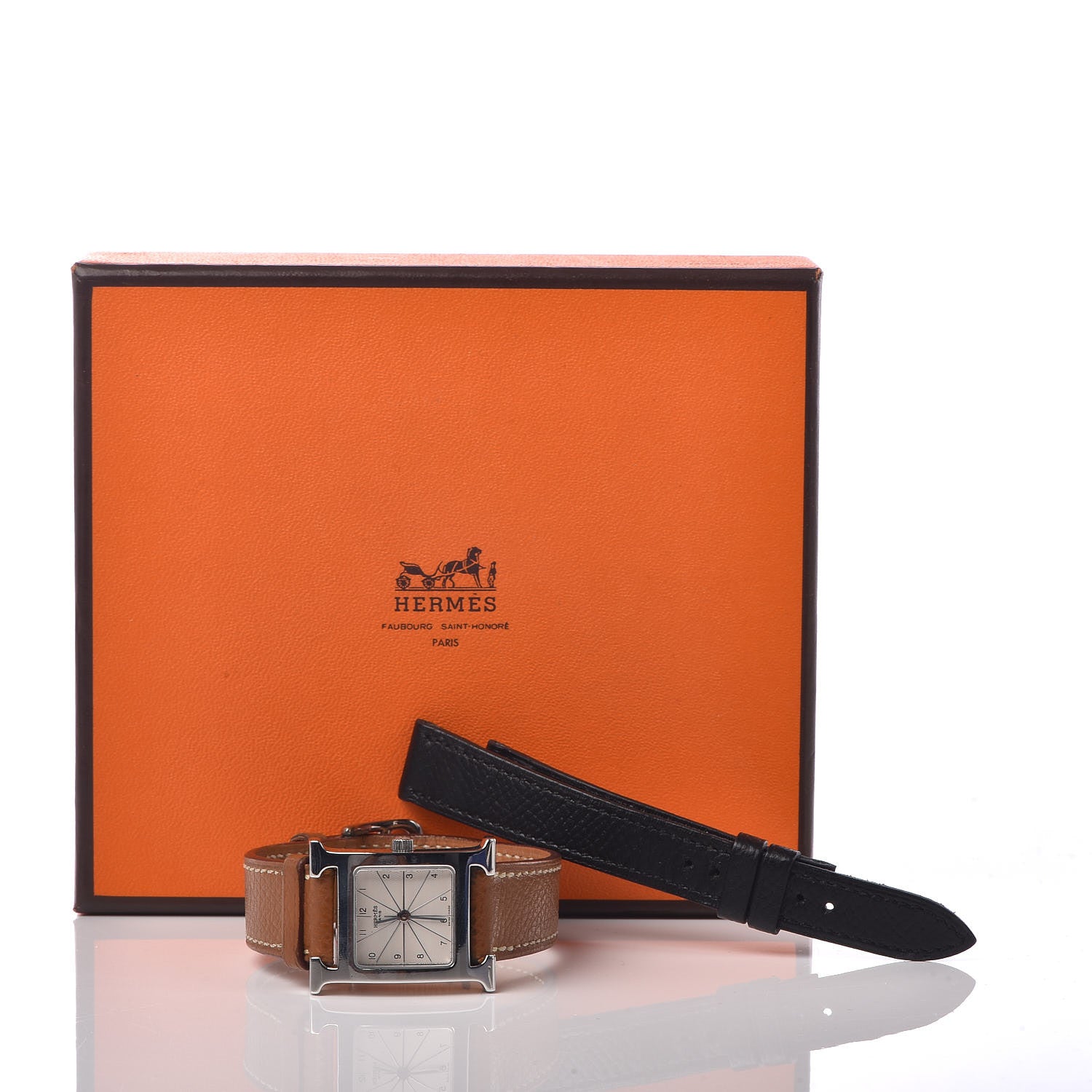Hermes Stainless Steel Courchevel 21mm Heure H Hour Quartz Watch Gold 8 of 8