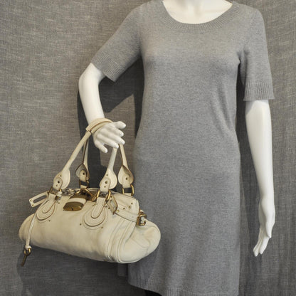 Chloe Leather Paddington Satchel Ivory 2 of 9