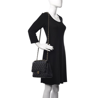 Chanel Lambskin Quilted Jumbo Double Flap Black 2 of 18
