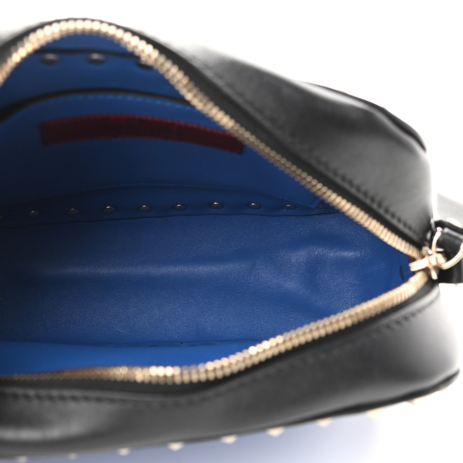 Valentino Garavani Calfskin Rockstud Camera Crossbody Bag Blue Black 5 of 8