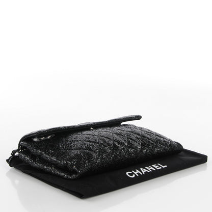 Chanel Vinyl Quilted Clutch with Chain Black 4 of 8