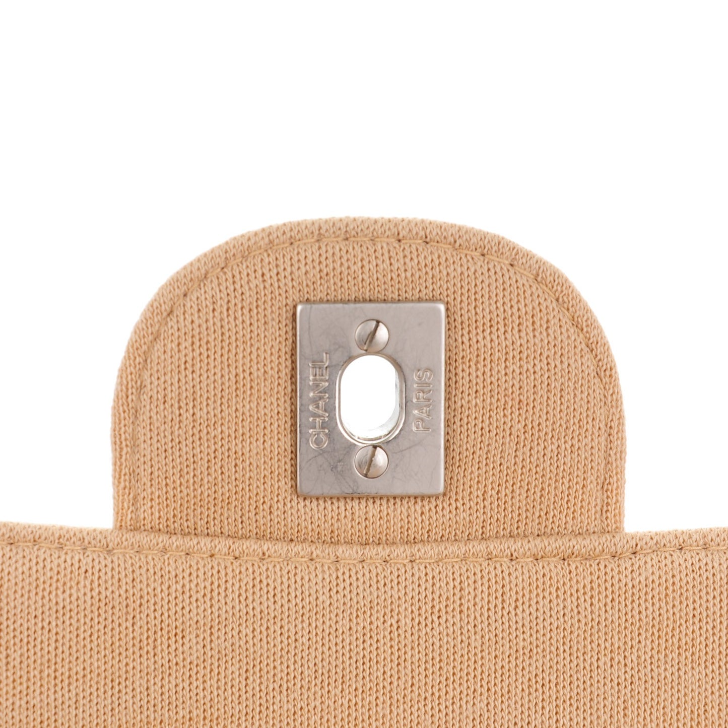 Jersey Quilted Jumbo Single Flap Beige