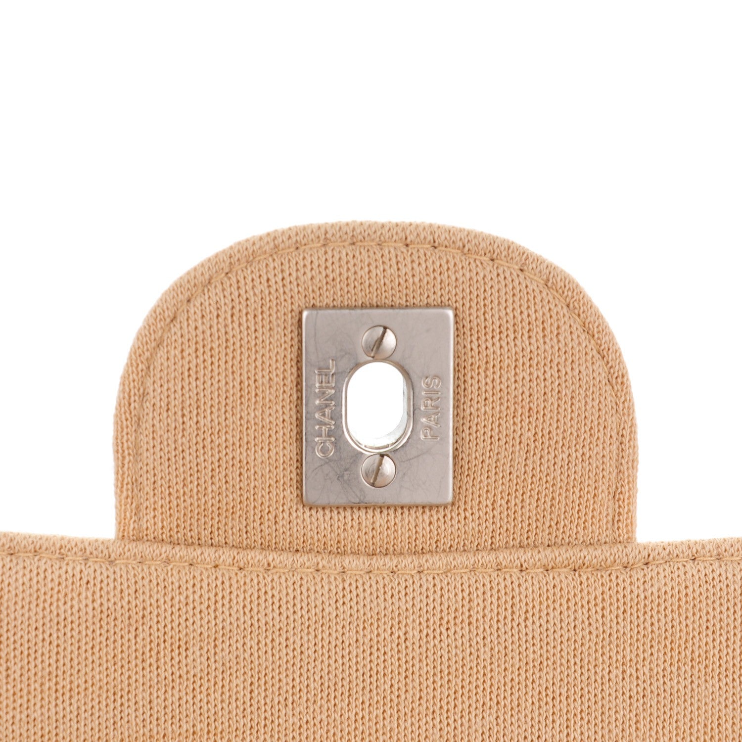 Chanel Jersey Quilted Jumbo Single Flap Beige 6 of 8