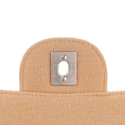 Chanel Jersey Quilted Jumbo Single Flap Beige 6 of 8