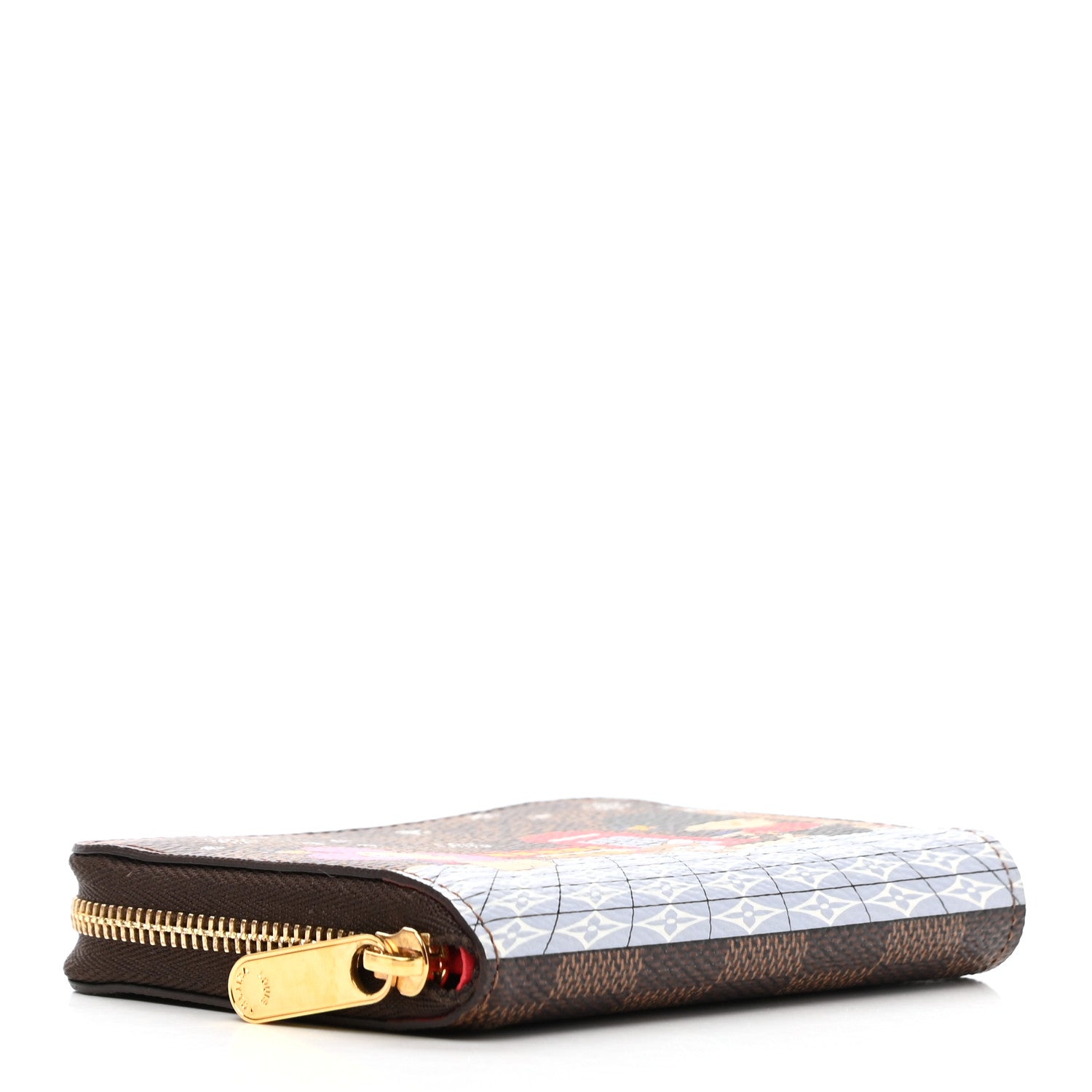 Louis Vuitton Damier Ebene 2021 Christmas Animation London Zippy Coin Purse Red 4 of 6