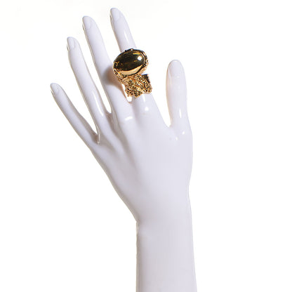 Saint Laurent Arty Ovale Ring 7 Golden 2 of 4