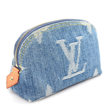 Louis Vuitton Denim Giant Monogram Pochette Cosmetique PM Denim Blue 3 of 6