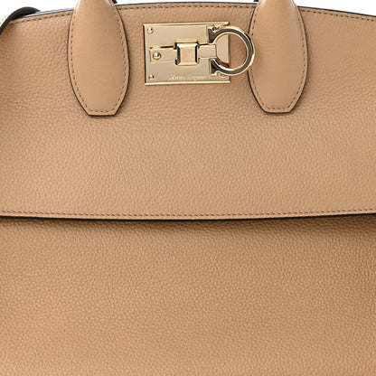 Salvatore Ferragamo Calfskin Small Studio Bag Cashew 7 of 9