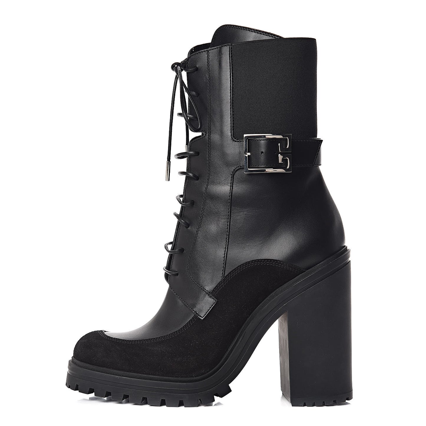 Calfskin Suede Aviator Ankle Boots 41 Black
