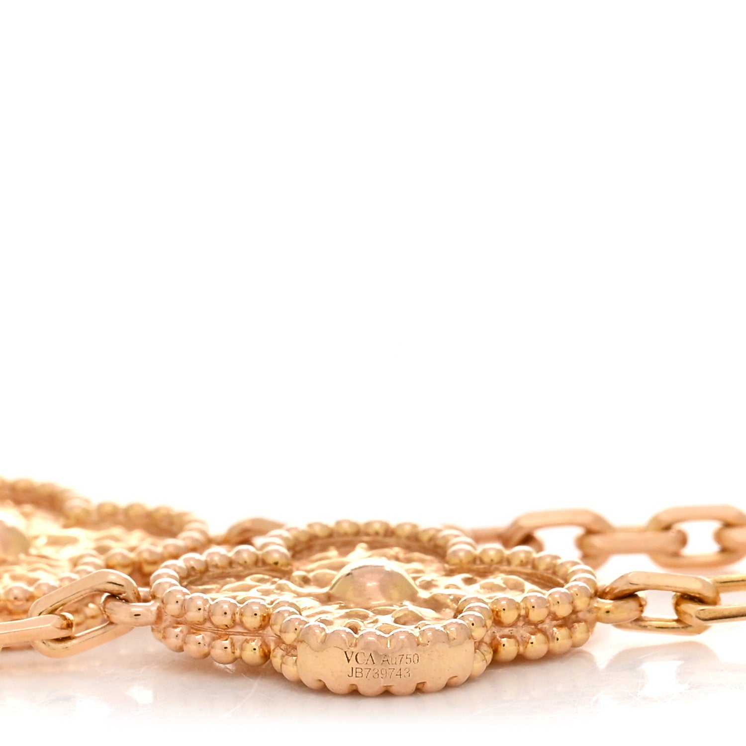 Van Cleef & Arpels 18K Rose Gold 5 Motifs Vintage Alhambra Bracelet 3 of 4