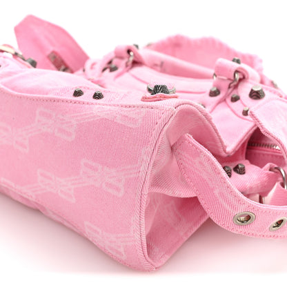Balenciaga Denim BB Monogram Neo Cagole Handbag XS Pink 11 of 11