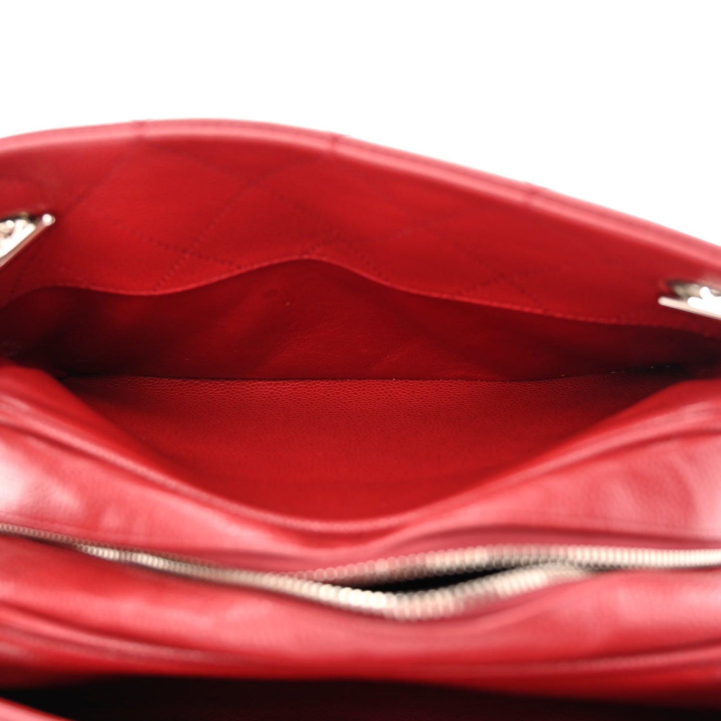 Caviar Quilted Bijoux Chain Shopping Tote Red