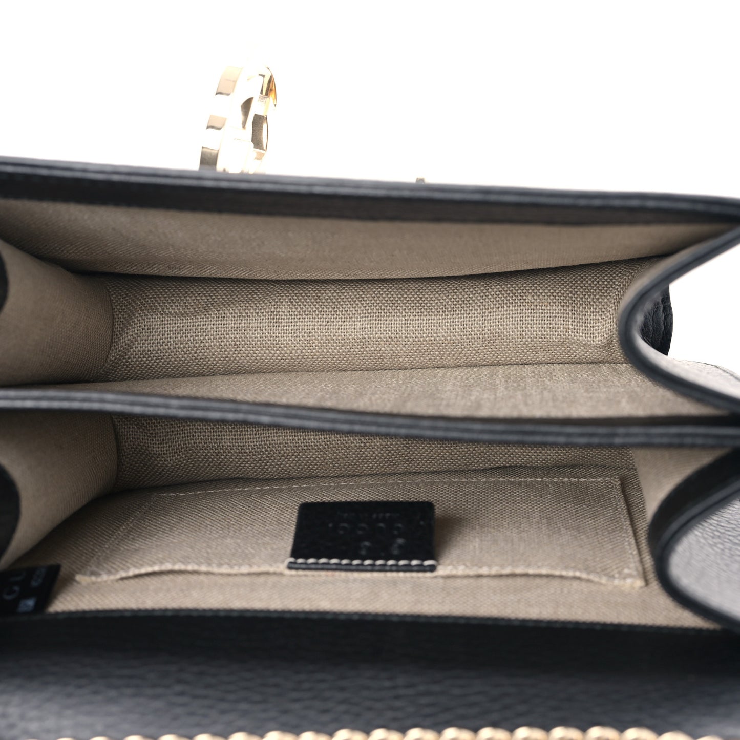 Dollar Calfskin Small Interlocking G Shoulder Bag Black