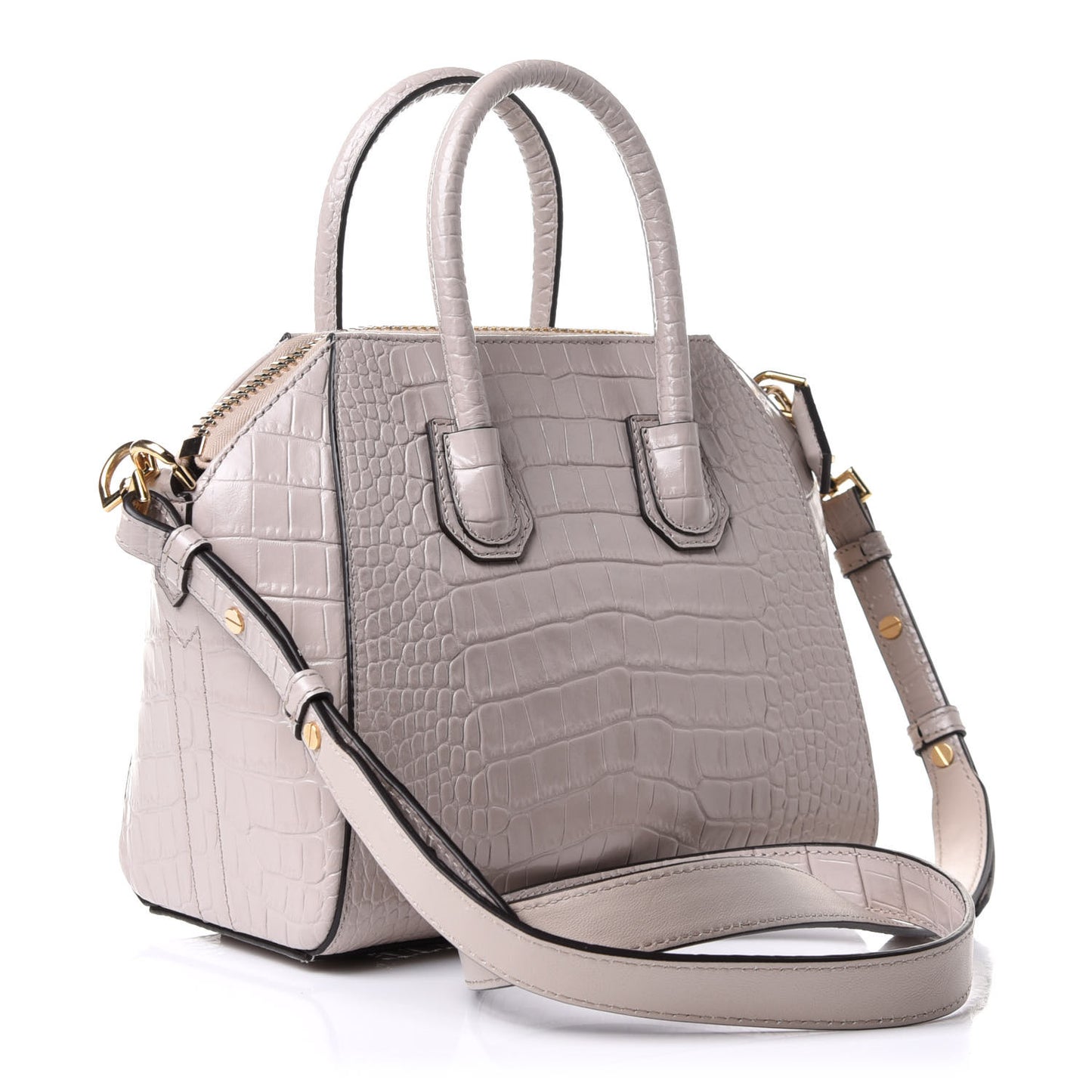 Calfskin Crocodile Embossed Mini Antigona Dune