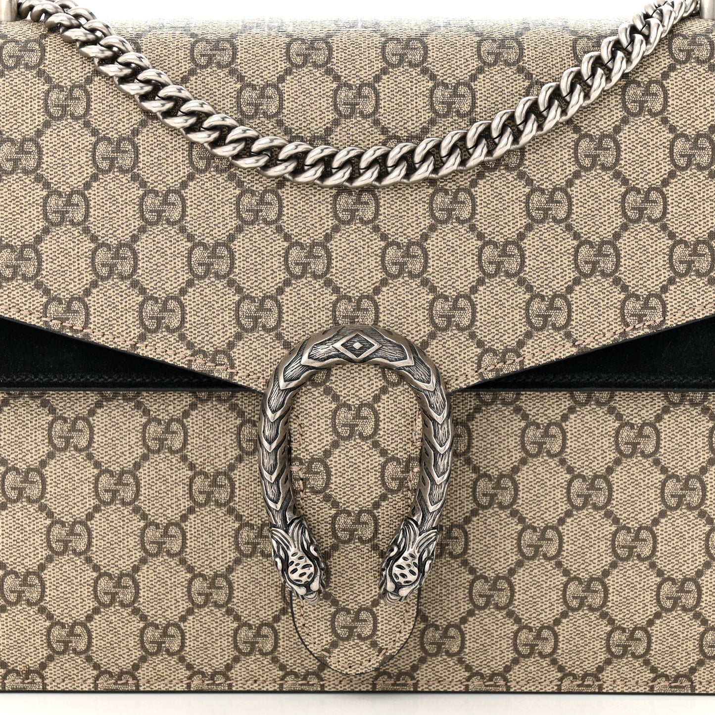 GG Supreme Monogram Medium Dionysus Shoulder Bag Black