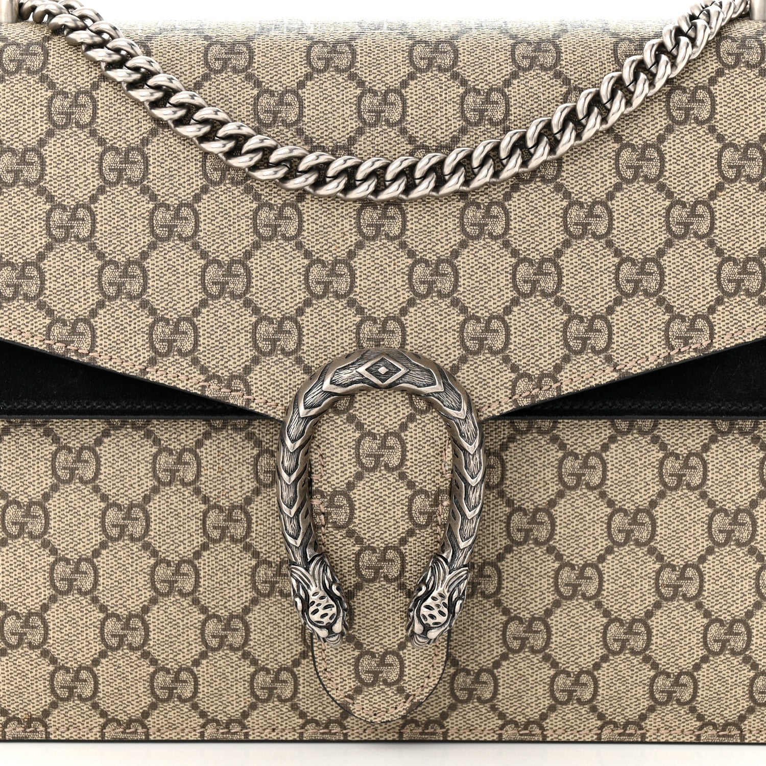Gucci GG Supreme Monogram Medium Dionysus Shoulder Bag Black 8 of 10